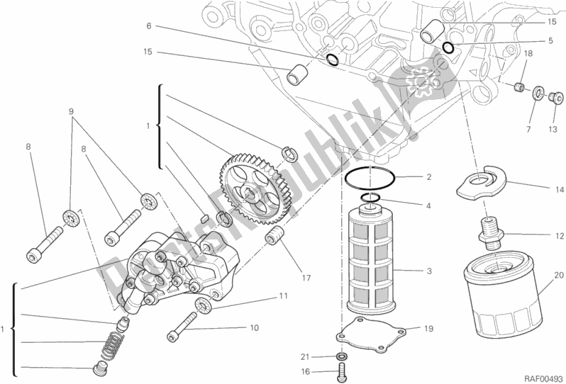 Todas las partes para Filtros Y Bomba De Aceite de Ducati Diavel Carbon FL AUS 1200 2017